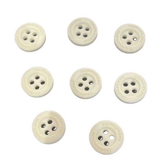 8 Calvin Klein Replacement Logo Buttons from Womens SS Chambray Button Top READ - Picture 2 of 4